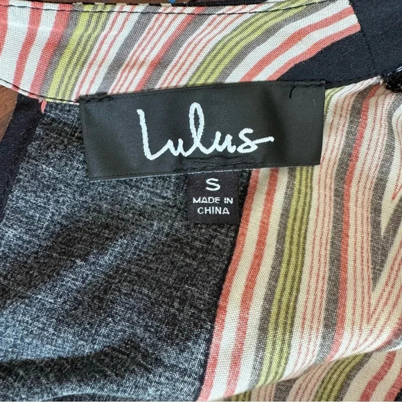 Lulus Montecito Black Geometric Print Maxi Dress Womens size S - Picture 13 of 13